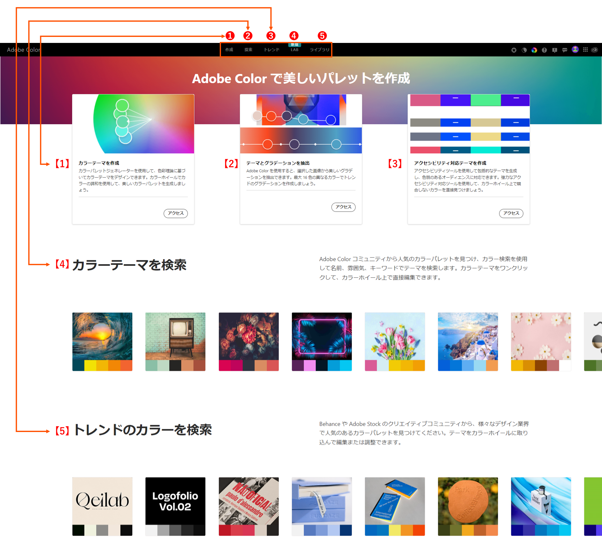 図1　Adobe Colorのトップページ