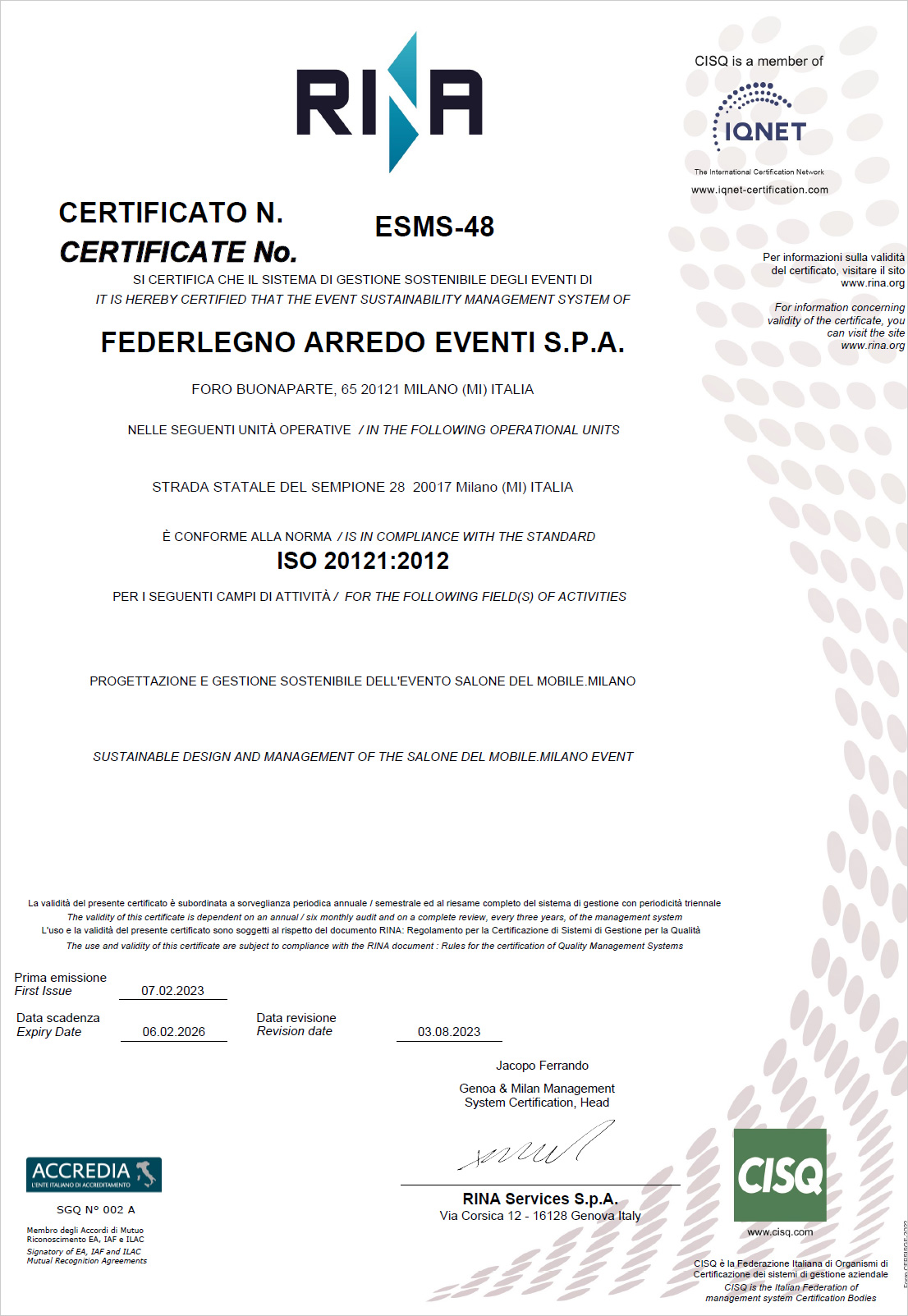 ISO20121認証